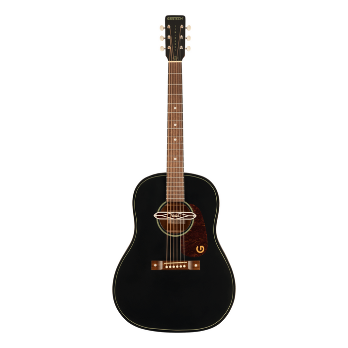 Gretsch Jim Dandy Deltoluxe Dreadnought Acoustic Electric Guitar, Black Top