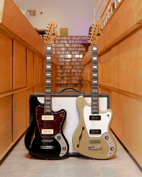 Orangewood Del Sol Baritone Electric Guitar Pitch Black