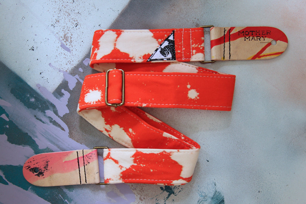 Mother Mary Orange Bleached Guitar Strap