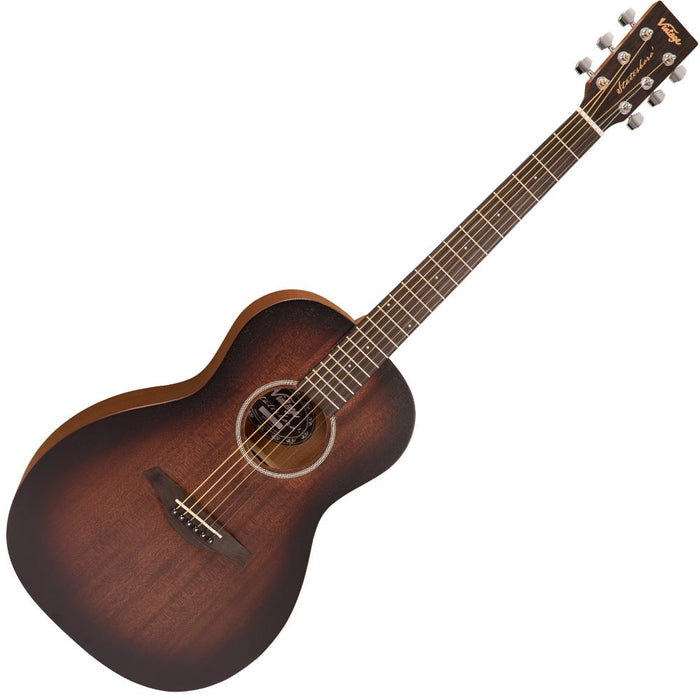 Vintage V880Wk Statesboro' Parlour Acoustic Guitar - Whisky Sour