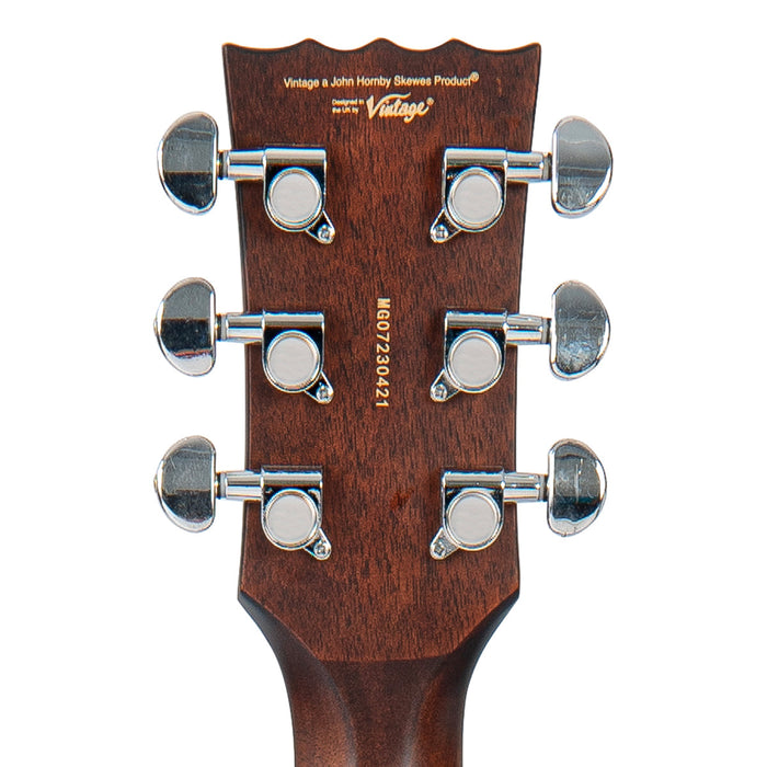 Vintage Stage VEC300N Folk Cutaway Electro-Acoustic Guitar SOLID TOP - Natural