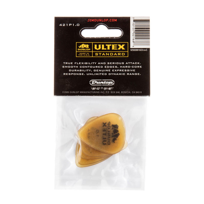 Paquete de 6 púas estándar Dunlop 1.0 Ultex amarillas