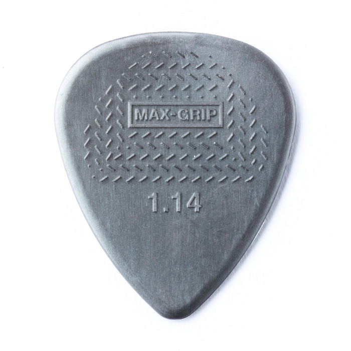 Púas Dunlop 1.14 de nailon gris Max Grip Standard, paquete de 12