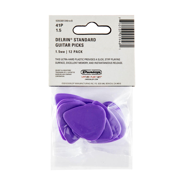 Púas Dunlop 1.50 Lavender Delrin 500 Standard, paquete de 12