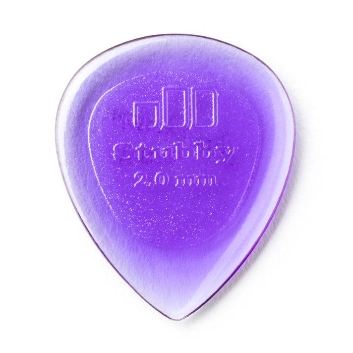 Púas Dunlop 2.0 Purple Stubby Jazz, paquete de 6