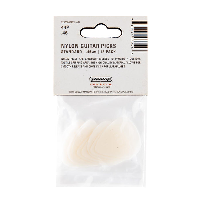 Púas de nailon Dunlop .46 Standard, paquete de 12