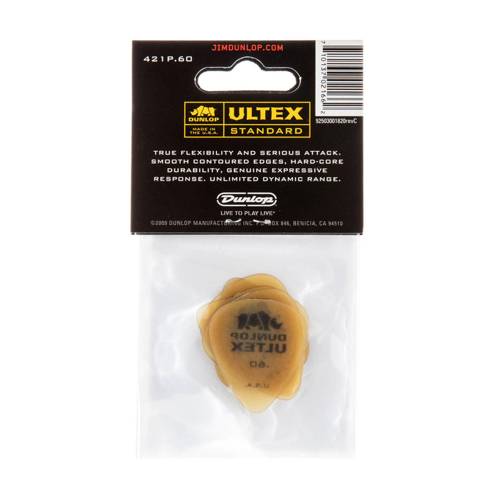 Púas Dunlop .60 Ultex amarillas estándar, paquete de 6