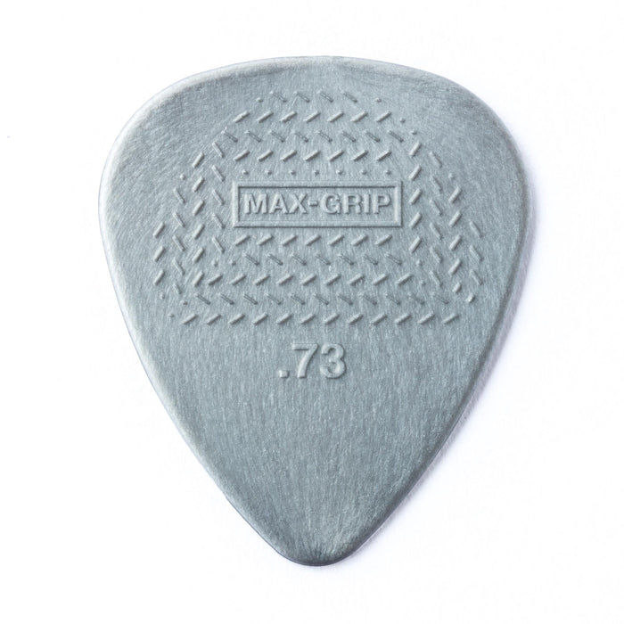 Púas Dunlop .73 de nailon gris Max Grip Standard, paquete de 12