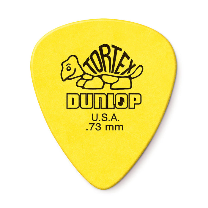 Púas Dunlop .73 Tortex amarillas estándar, paquete de 12