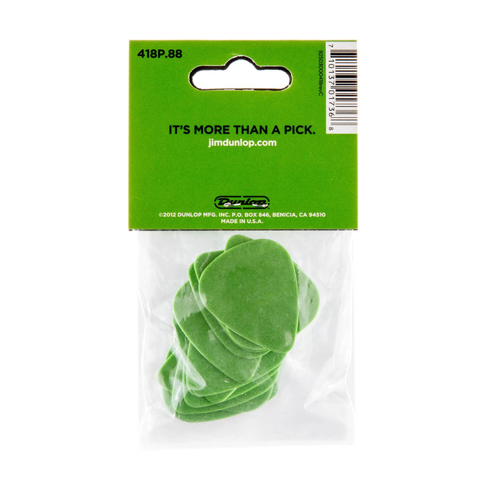 Púas Dunlop .88 Green Tortex Standard, paquete de 12