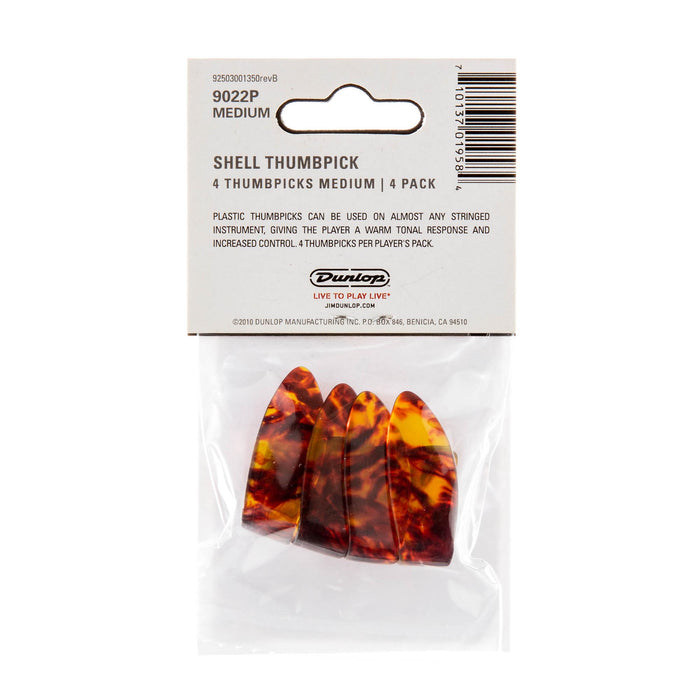Dunlop Plastic Medium Thumbpick Shell 4 Pack